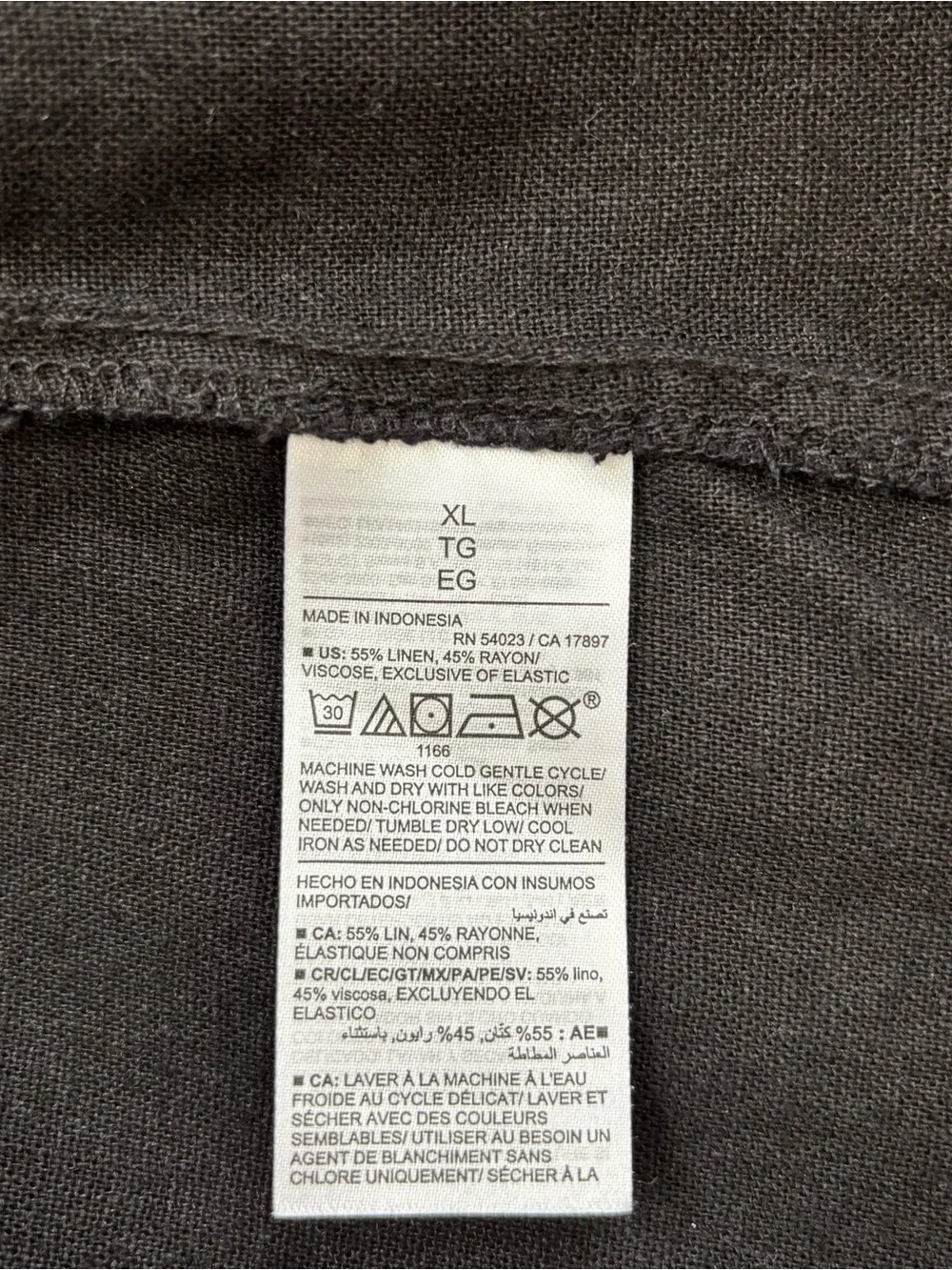 Old Navy Boho Fit Flare Sleeveless Black Linen Blend Smocked Back Midi Dress XL - Picture 12 of 16